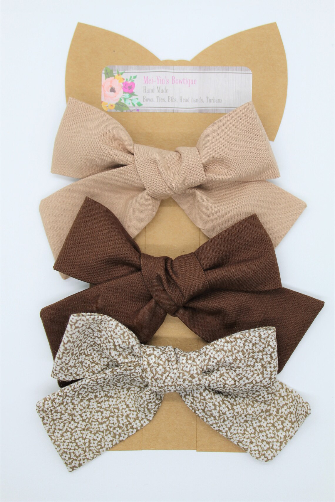 Set of 3 fabric bows Etsy