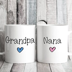 Grandpa and Nana Mugs // Christmas Present // Father's Day // Mother's Day // New Grandparents // New Baby // Personalised Birthday Gift