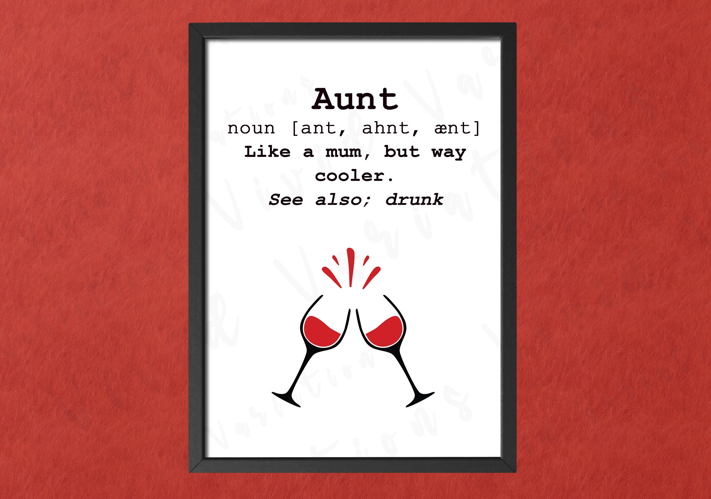 Drunk Aunt Definition Print // Family Poster Gift // Gift For Etsy