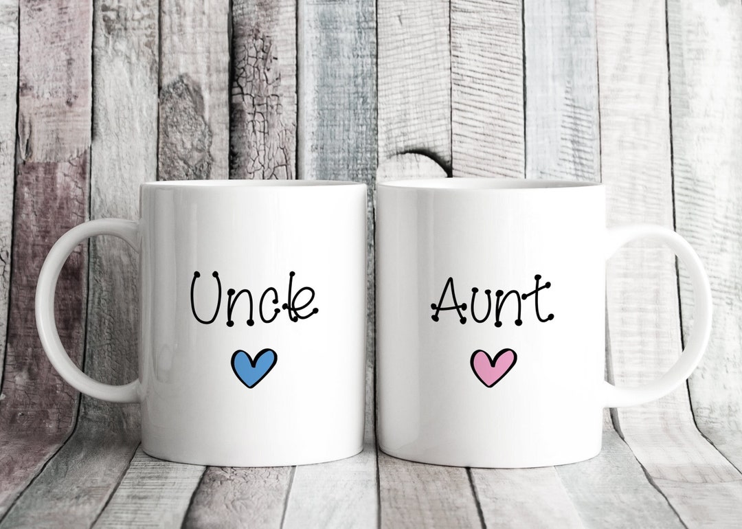 Uncle and Aunt Matching Mug Set Personalised New Baby Gifts Anniversary ...