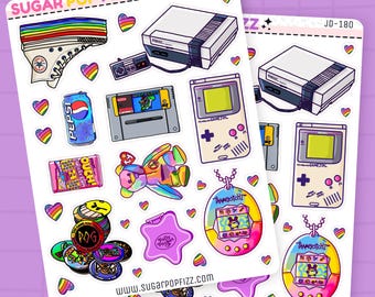 Pegatinas decorativas para diario de bebés de los 90