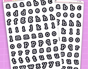 Black Out Typewriter Alphabet Letter Stickers - LT106