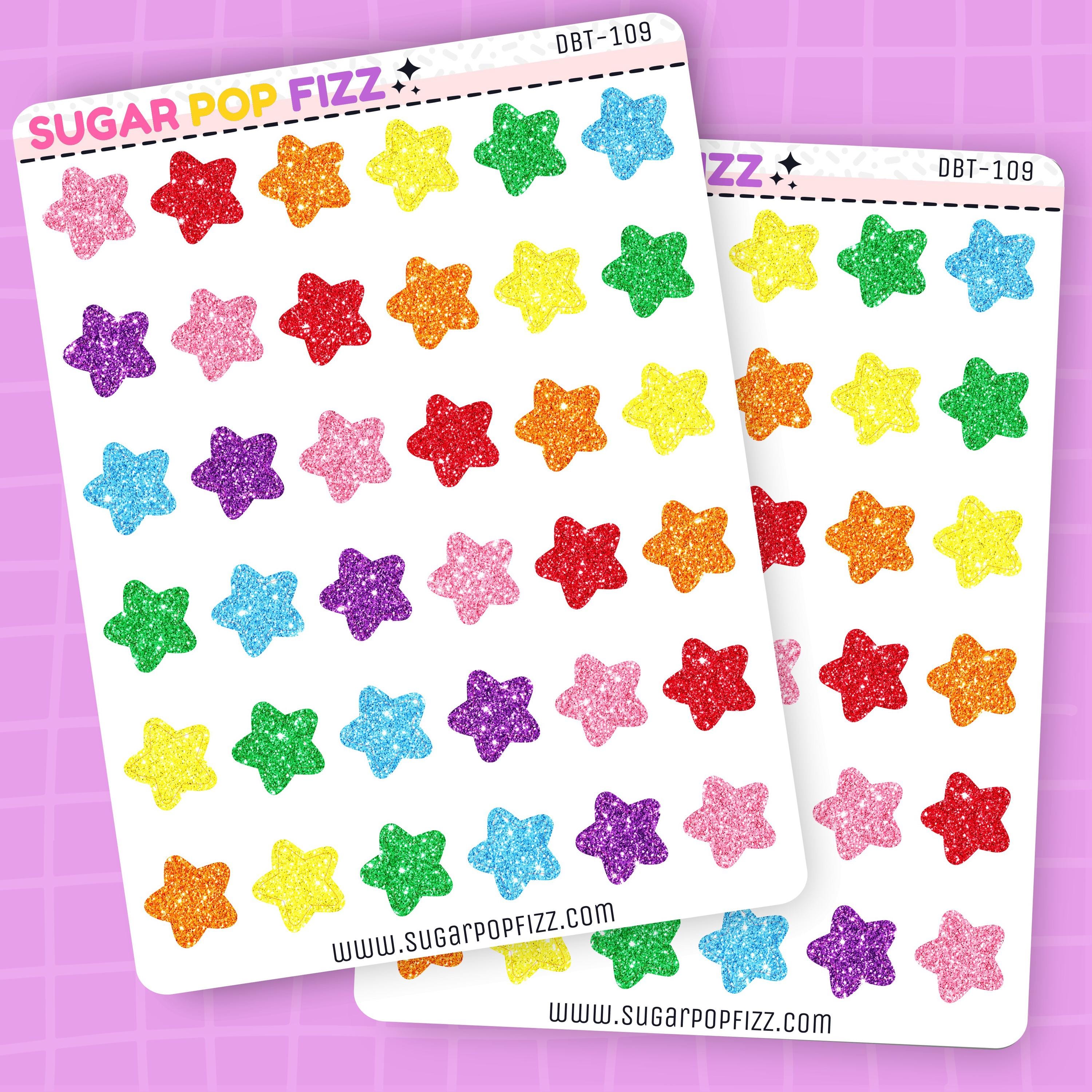 Rainbow Glitter Star Deco Stickers for Journaling or Planning (not ...