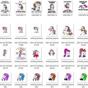 Unicorn PNG Bundle: 300 Funny Designs (Digital Download) image 6