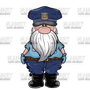 Scarica file PNG con disegni a sublimazione di gnomo poliziotto