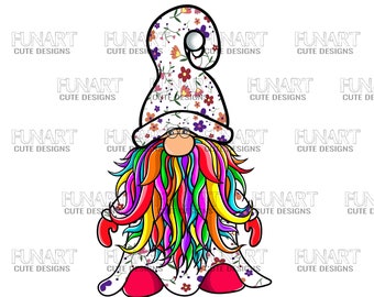 hippie Gnomes PNG, Sublimation design Digital Download, Gnome Clipart,