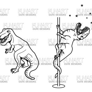 Dinosaurier Stange Tanz SVG PNG Stange Tanz T-Rex Clipart me you t-rex SVG