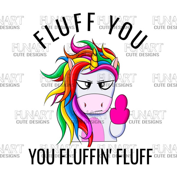 Fluff you unicorn design png file funny unicorn png transparent background