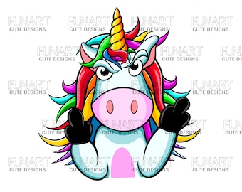 angry unicorn  PNG File, middle finger unicorn Sublimation Design, funny  unicorn Digital Download,