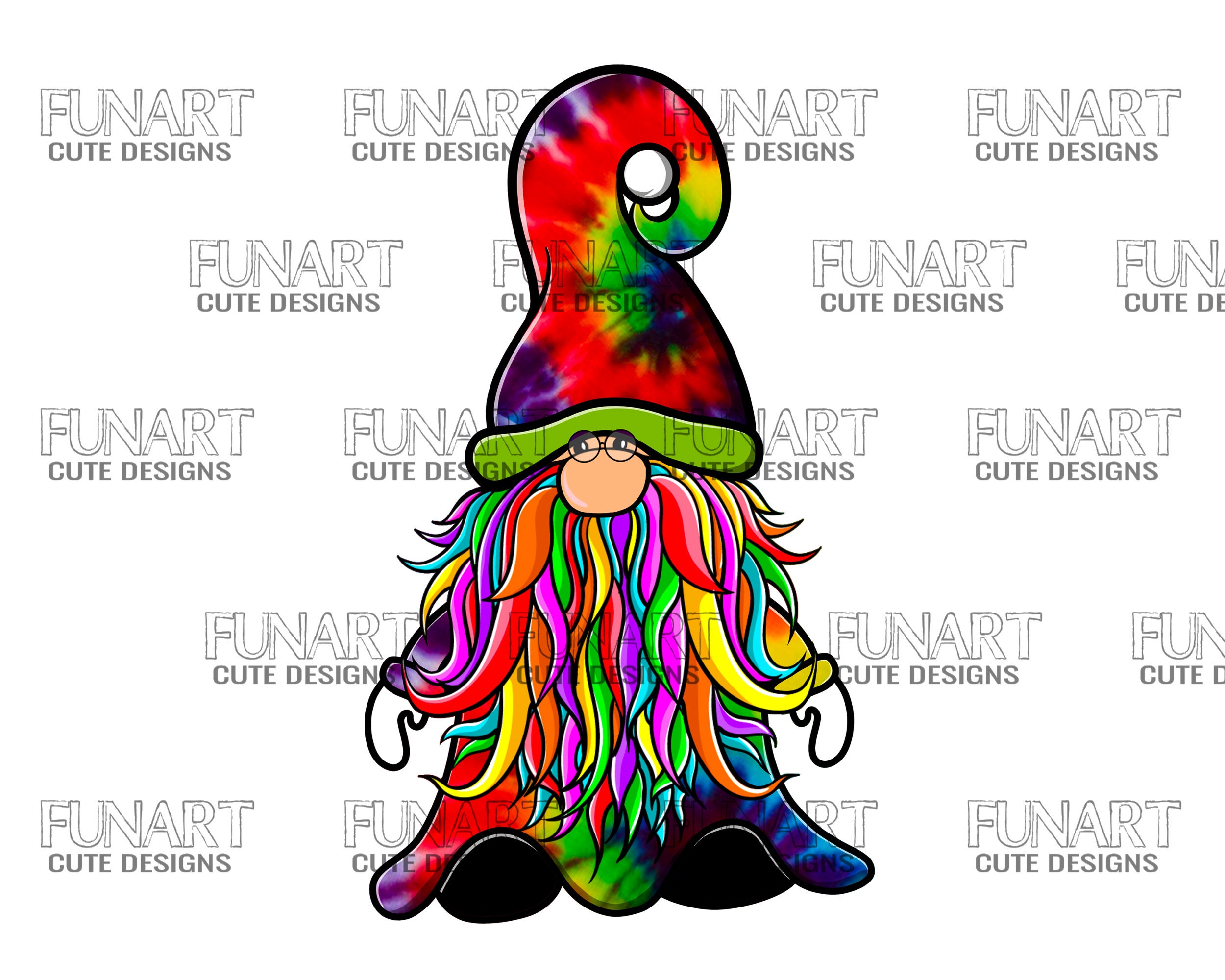 Cute Hippie Gnome PNG Tie Dye Gnome Sublimation Design Etsy UK