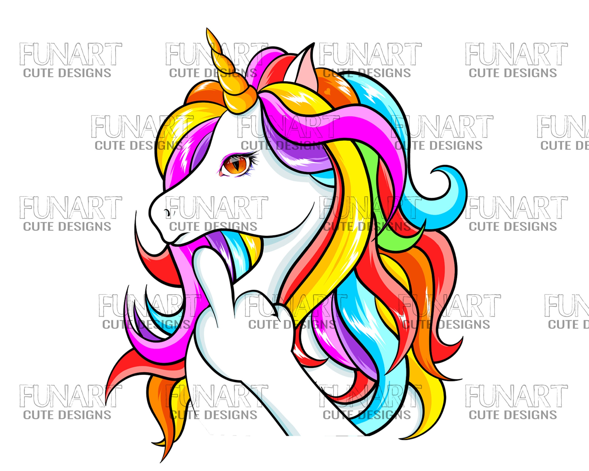 Einhorn Mittelfinger png transparenter Hintergrund png Datei Etsy.de