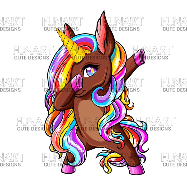 Black unicorn dabbing unicorn  PNG File, Sublimation Design, Digital Download, Sublimation Designs Downloads