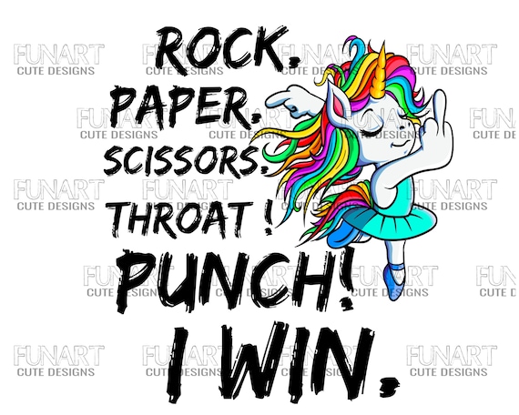 Rock Paper Scissors Throat Punch I Win Unicorn Dancing T-Shirt Rock Paper Scissors Throat Punch I Win Unicorn Dancing T-Shirt