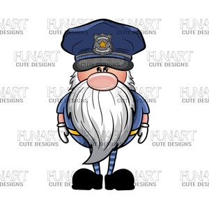 Scarica file PNG con disegni a sublimazione di gnomo poliziotto