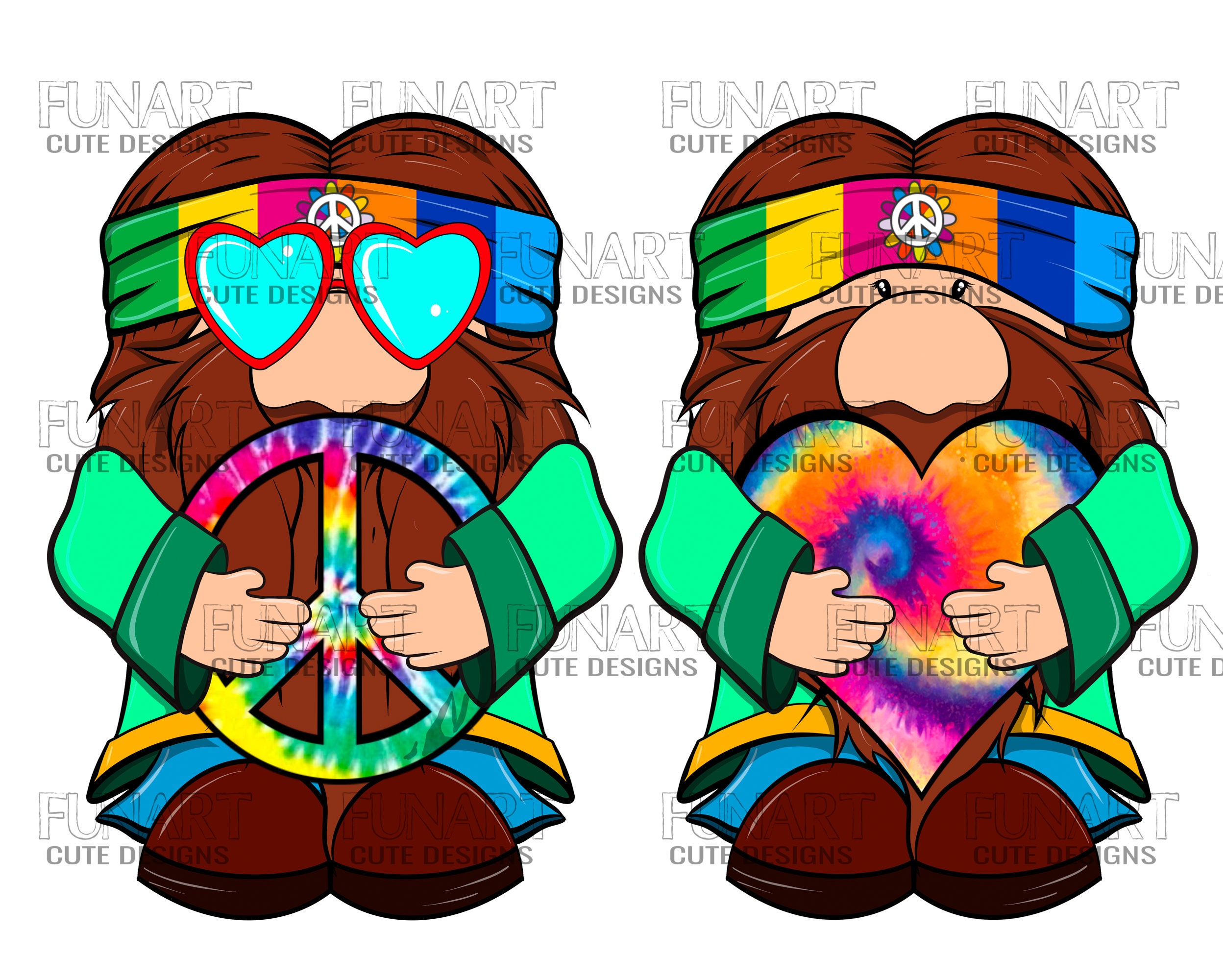 Hippie gnomes clipart png files gnome designs cute gnome  etsy