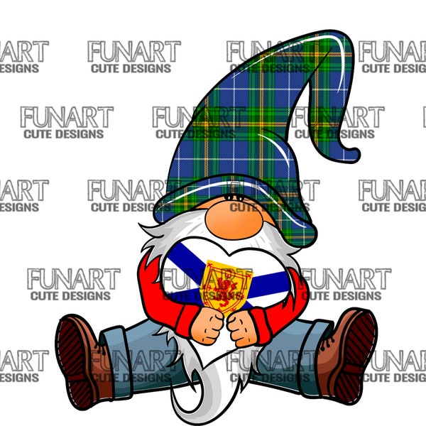 Gnome  Nova Scotia flag  Tartan hat PNG File, Sublimation Design, Digital Download
