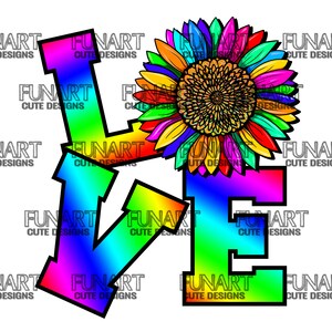 love sunflower design  PNG File, Sublimation Design, Digital Download