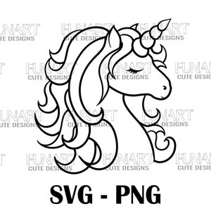 Unicorn head SVG PNG - Unicorn svg  funny unicorn clipart png  and SVG