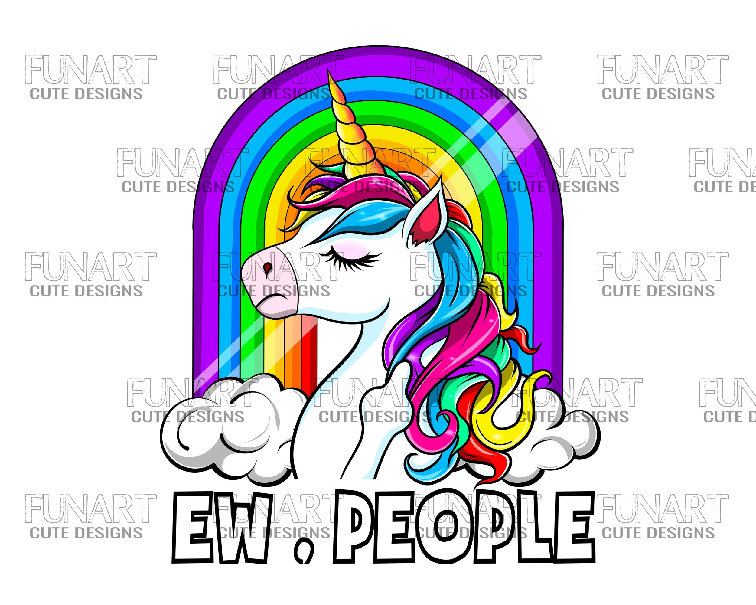 Ew People Unicorn PNG File Sublimation 
