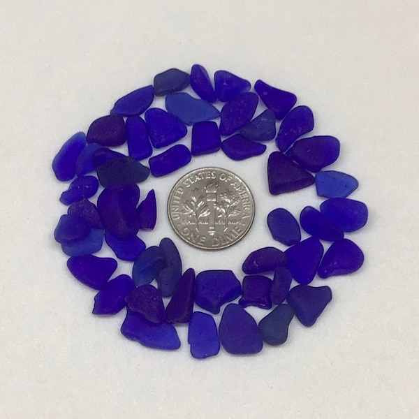50 Genuine Cobalt Blue Sea Glass Tinies - Bulk Sea Glass - Genuine Sea Glass