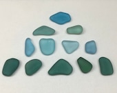 Jewelry Grade Teal, Aquamarine and Seafoam Genuine Sea Glass - 12 Pieces