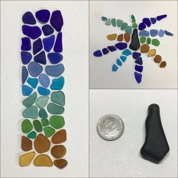 Sea Glass Medley! 40 Pieces Genuine sea glass gems for sea glass jewelry, sea glass mosaics, sea glass crafting - Pirate glass pendant