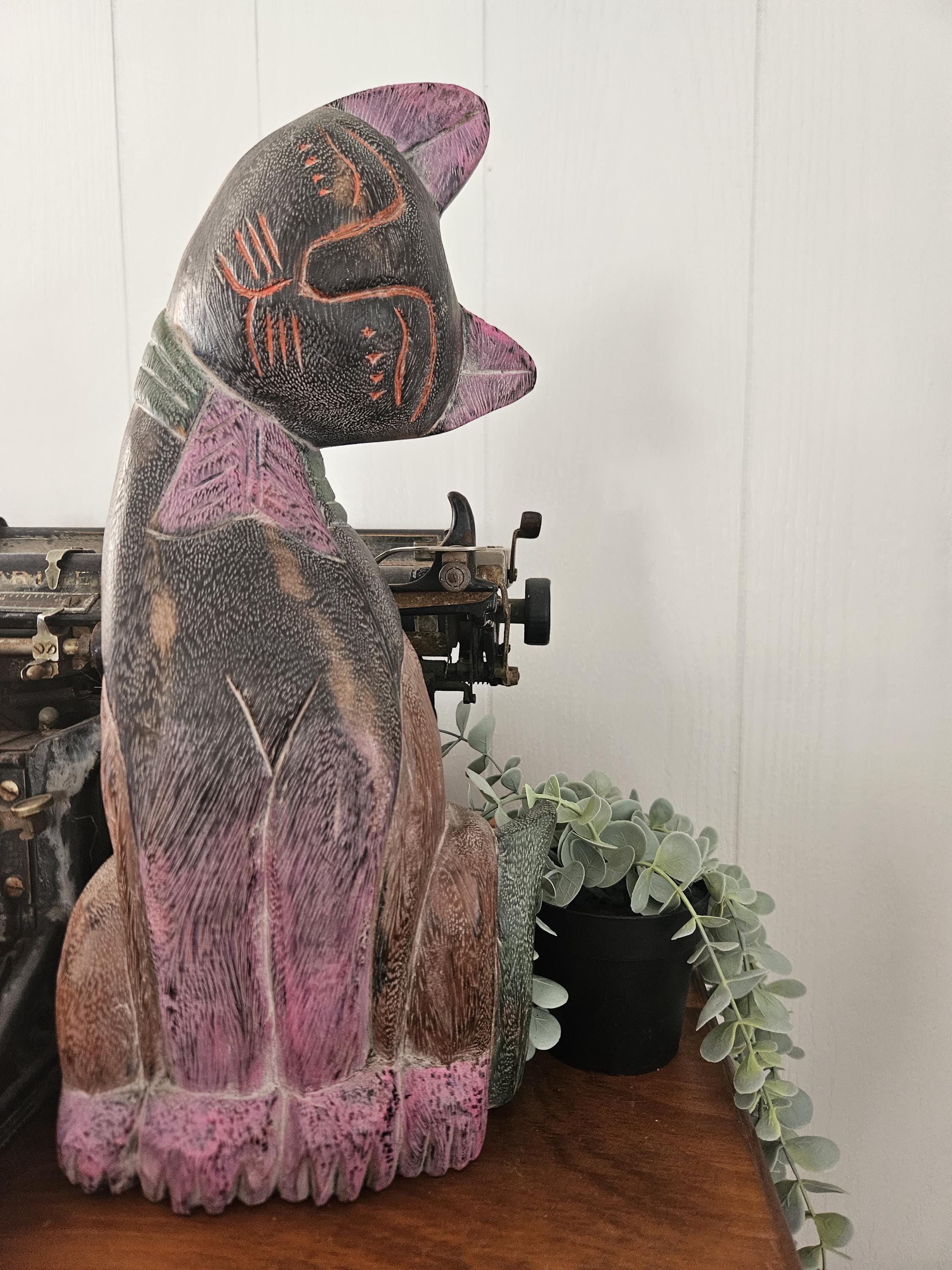 Figurine Tête De Noix De Coco Sculptée – Déco Ethnique Boho – Artisanat Thaïlande