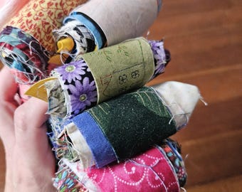 100+ Fabric Scrap Bundle, Cotton Fabric Scraps, Junk Journal Supplies, Quilting Fabric, Slow Stitch Kit, Patchwork Craft Bundle