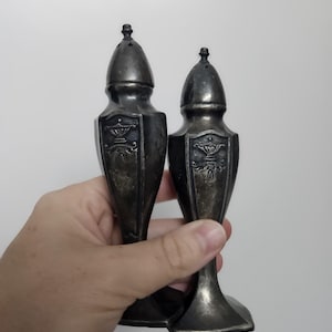 coppia di saliere e pepiere placcate in argento sterling