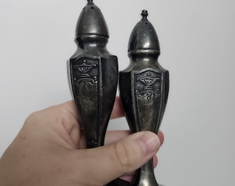 Vintage Silver Plate Salt and Pepper Shakers - Ornate Floral Table Decor