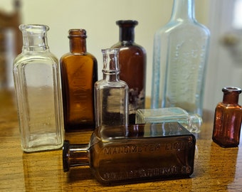 Vintage glass apothecary jar bottle decor