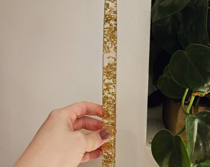 Vintage Gold Flake Lucite Candle 12 Inch Etsy