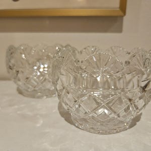 set of two (2) lead crystal candle holders