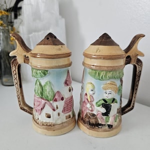 set of beer stein salt and pepper shakers