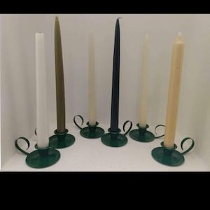 Vintage green vintage retro enamel candlestick holder