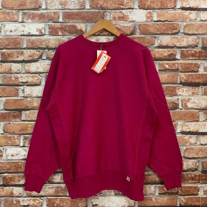 Vintage 90s DICKIES sweatshirt red colour dickies pullover jumper streetwear workwear crewneck size M