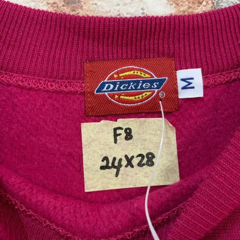 Vintage 90s DICKIES sweatshirt red colour dickies pullover jumper streetwear workwear crewneck size M