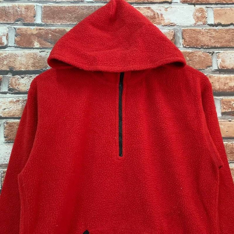 Vintage 90s AGNES B half zip sweatshirt jumper hoodie fashion style streetwear red colour size M