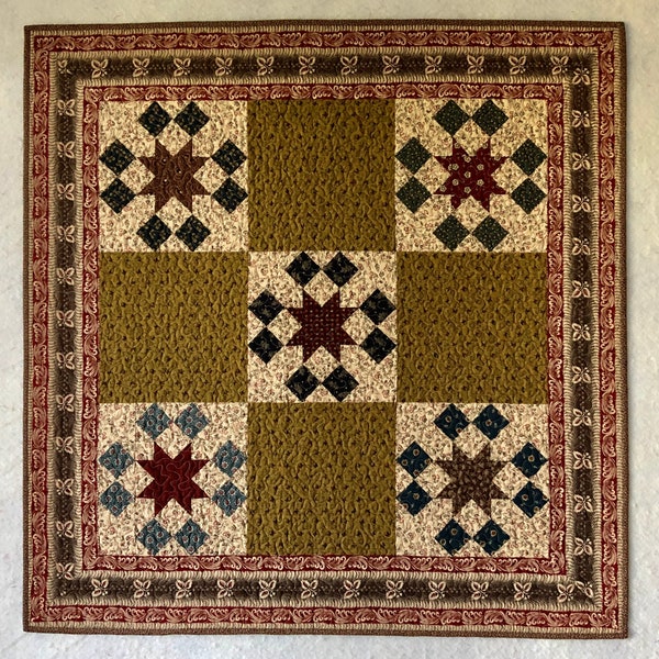 31" Square Table Topper, Square Throw, Fall Table Topper, Square Quilt - #116