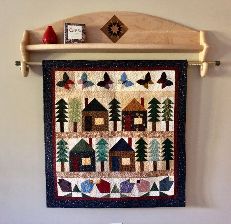 41x43 Quilted Cabin Wall Hanging Cabin in Woods - Etsy