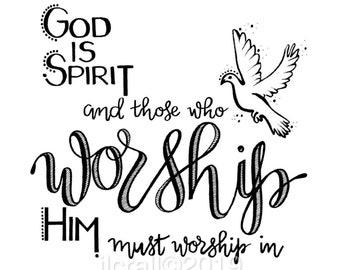 Worship in Spirit 4x6 card with envelope