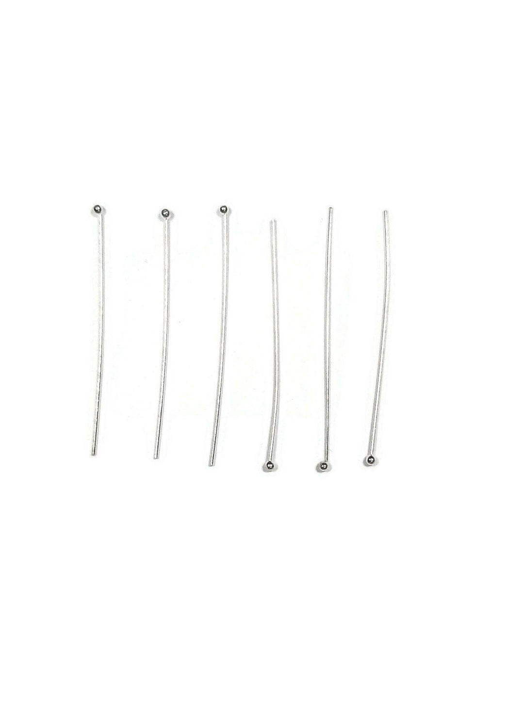 Silver Head Pins 10 Pieces 925 Sterling Silver Head Pins Etsy