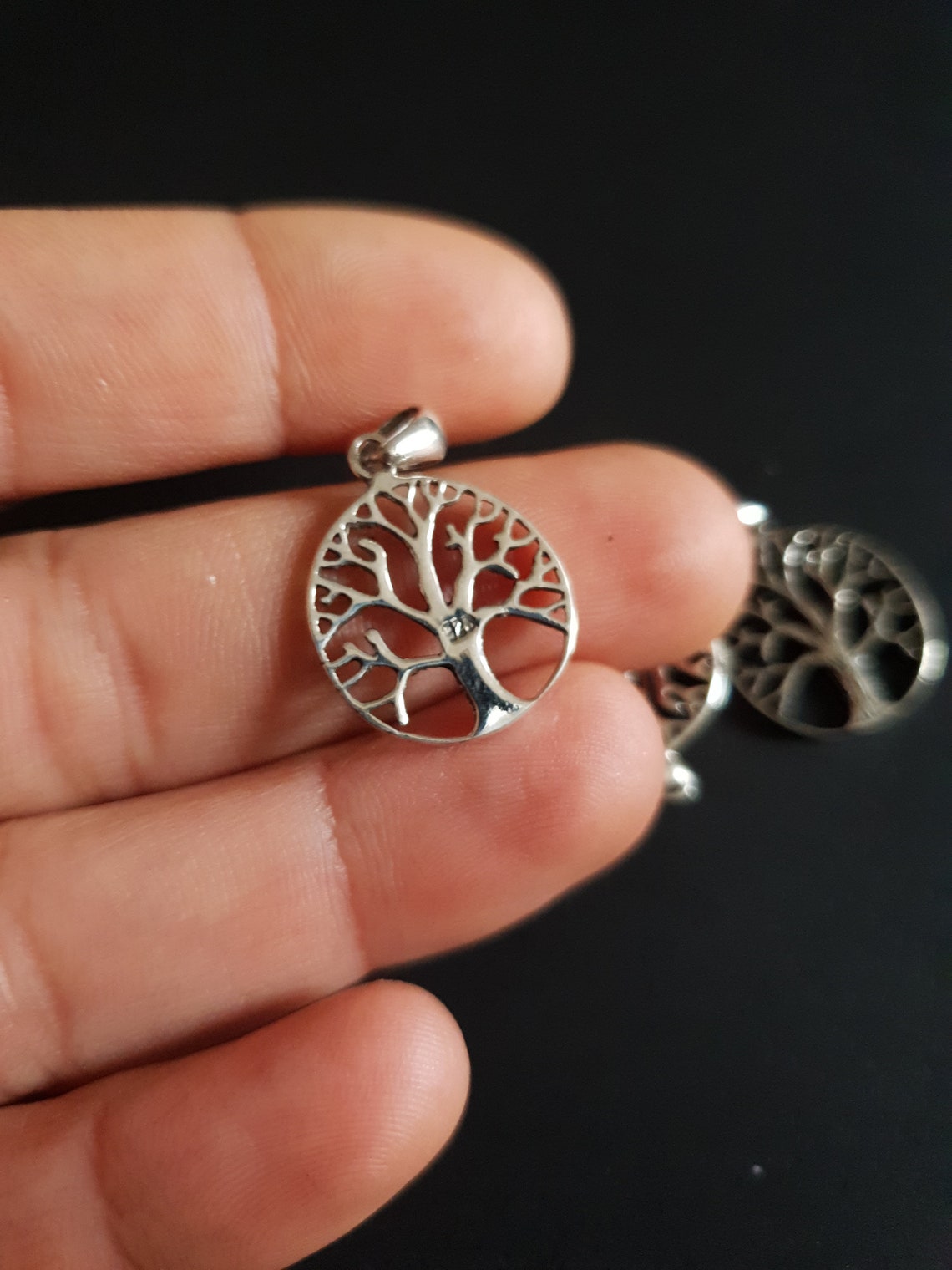 Colgante del árbol de plata 1 pieza 925 plata esterlina Etsy