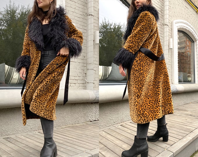 Aurelia Leopard Faux-Fur Coat