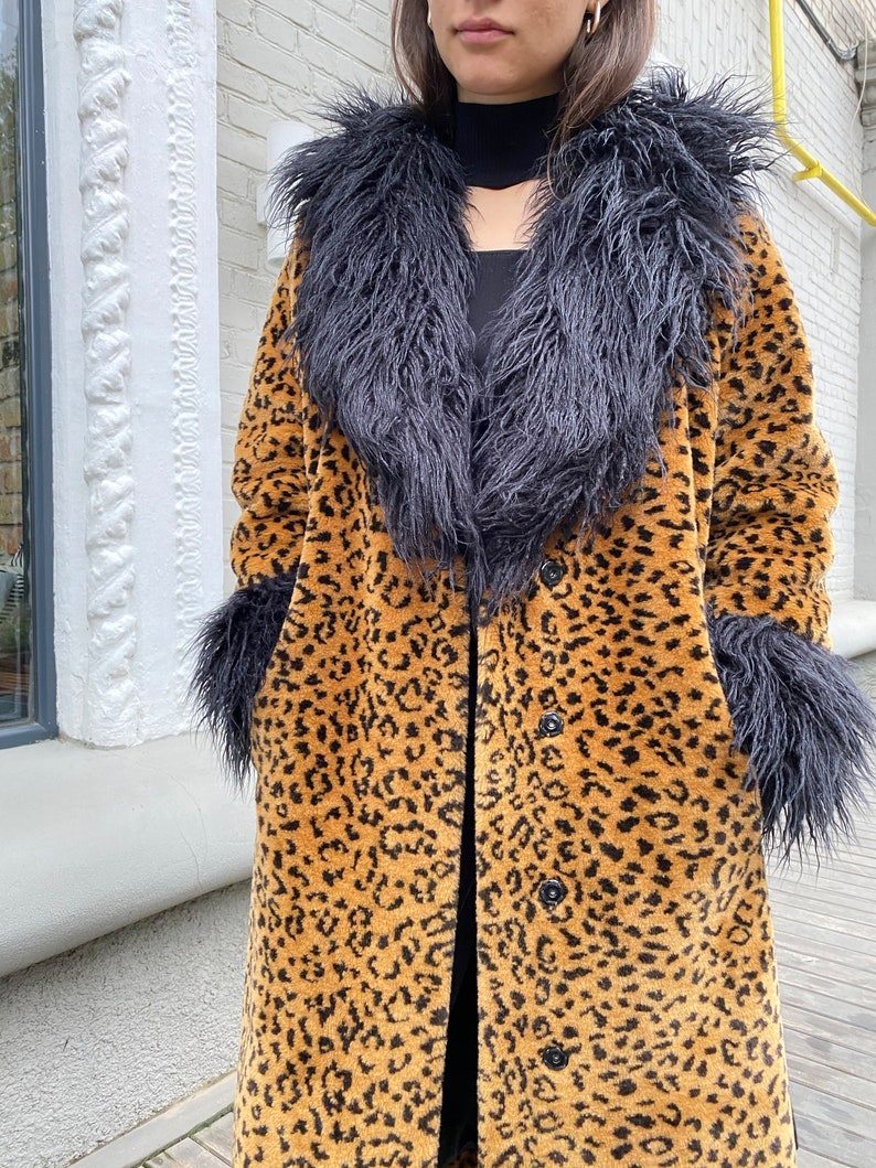 Leopard Print Faux Fur Coat for Women Animal Print Full - Etsy
