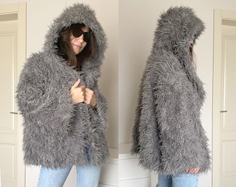 50s PLUSH Coat GROSSMAN S Faux Fur Luxury Coat Long Double Button Coat Full Length Swing Coat Swagger Coat Stroller Coat Size Large Usa Etsy