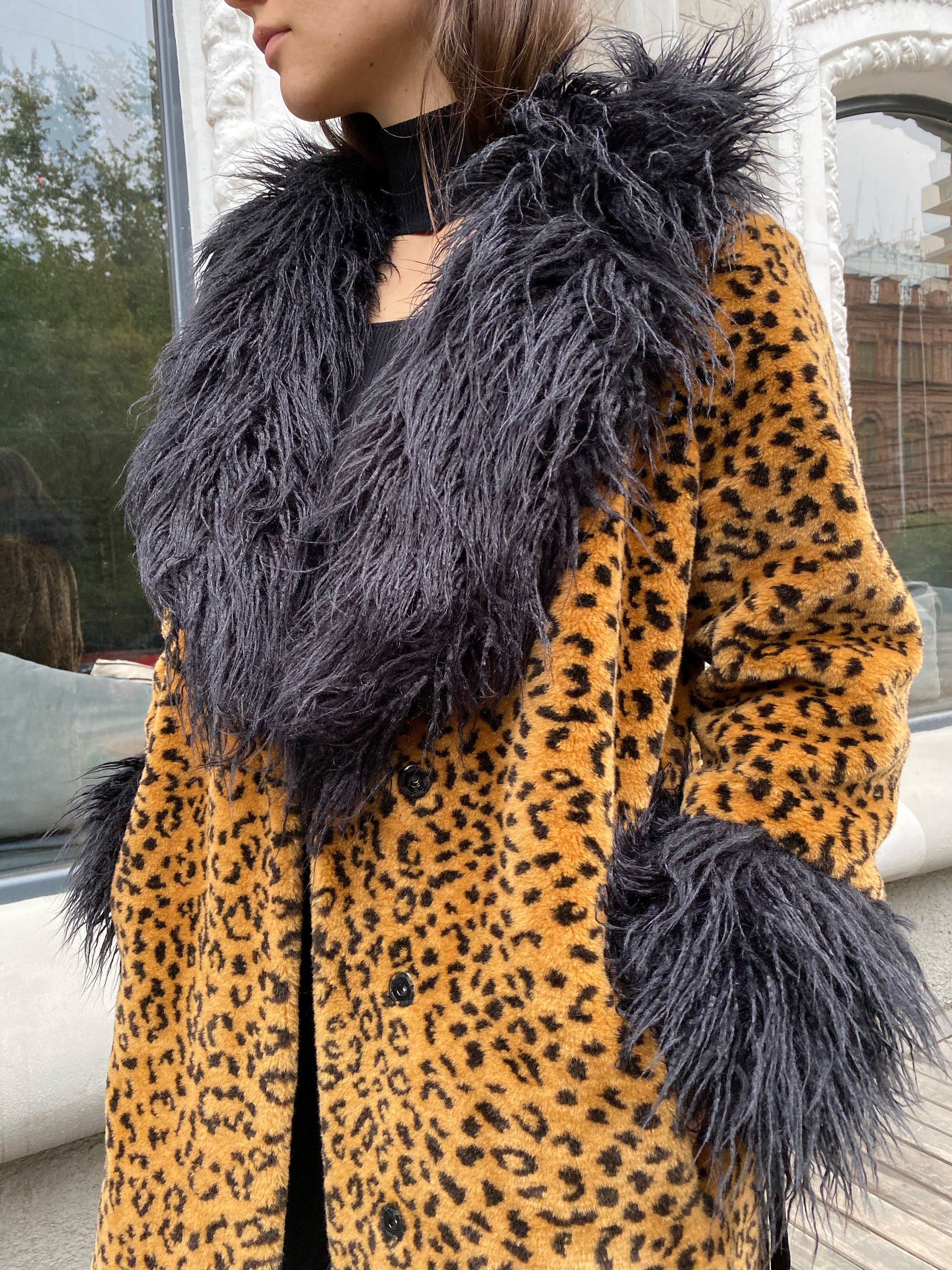 Leopard Print Faux Fur Coat for Women Animal Print Full - Etsy