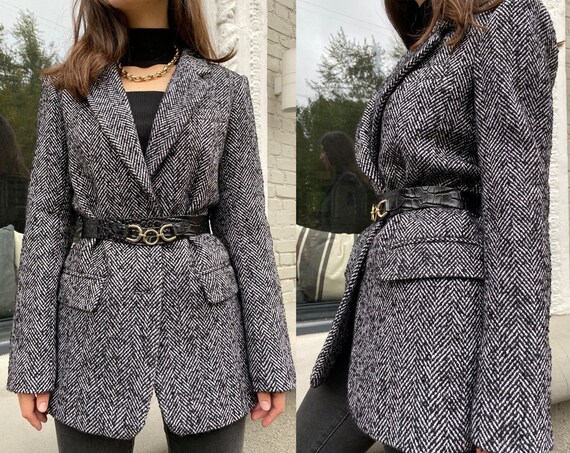 Oversized Belt Waistcoat Dress - Luxury Black