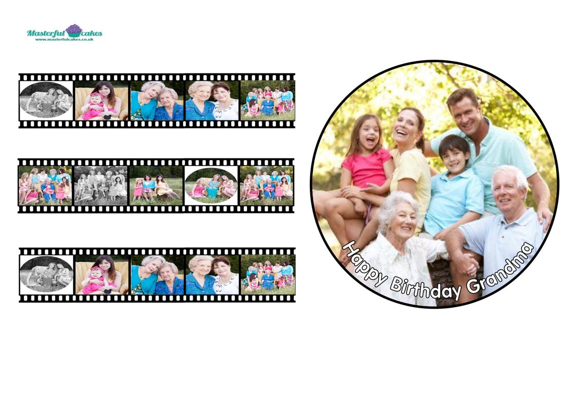 Personalised Camera Film Reel Edible Icing Cake Wrap Topper With Your ...