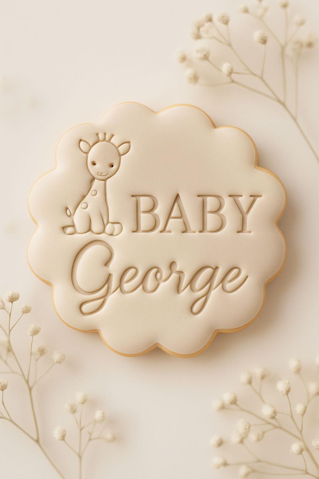 Custom Baby Shower - Cookie Stamp Embosser Stamp Cute Baby Animal ...